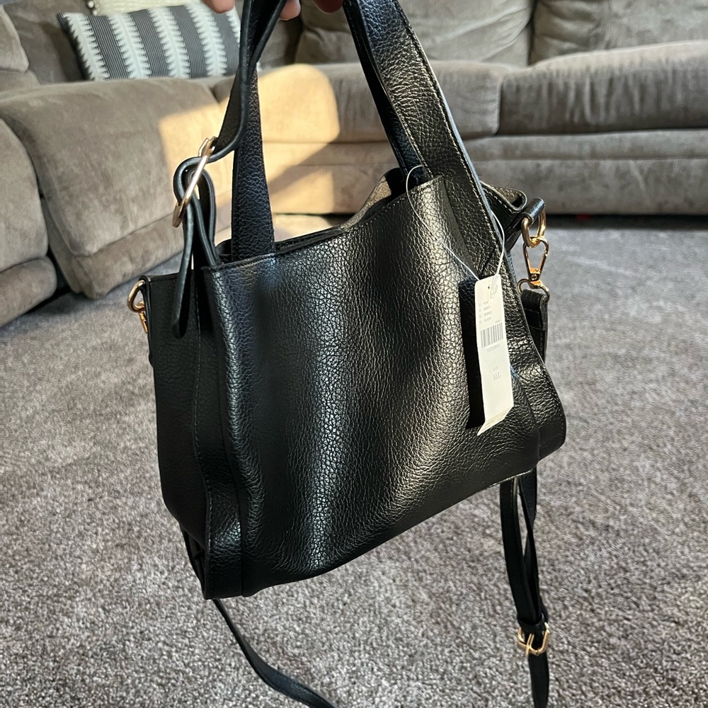 NWT By Anthropologie Faux Leather Mini Satchel Bucket Bag